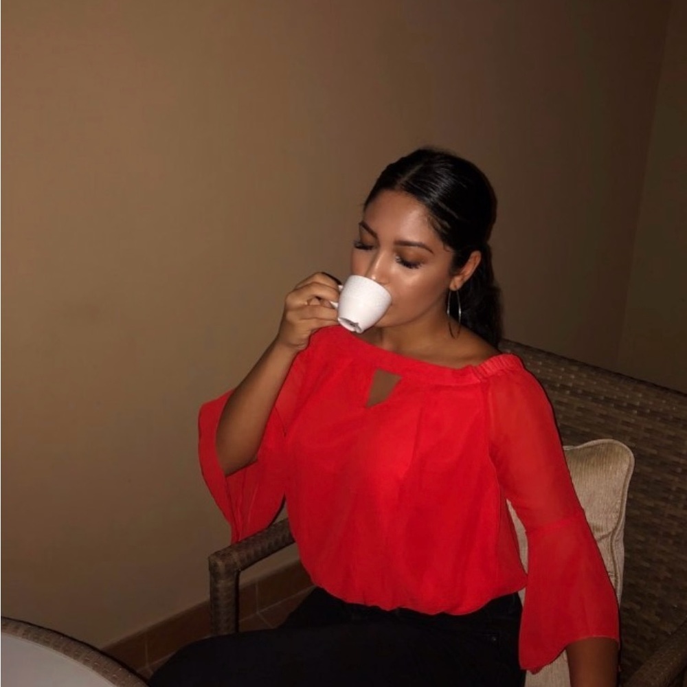 Revamped Red Ruffled Blouse